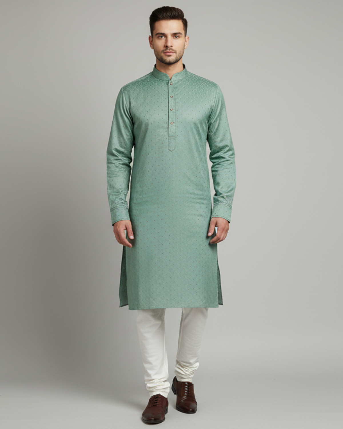 Jaquard Semi Silk Kurta